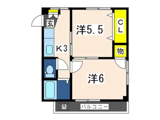 錦コ-ポ【3階】の間取り