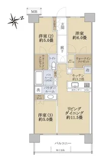 シティテラス八潮【7階】の間取り