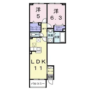 プラシードII【1階】の間取り