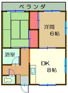 Aワンアパート【2階】の間取り