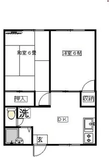 伸晃ハイツ1【1階】の間取り