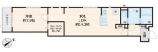 エリタージュ品川【1階】の間取り