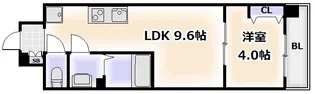 AND TERRACE 文の里【6階】の間取り