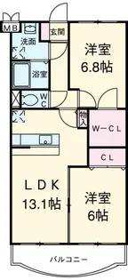 ベルフラワー弐番館【1階】の間取り