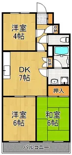 日吉ロイヤルパレス【6階】の間取り
