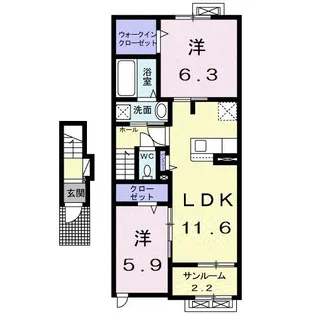 ラパン添島【2階】の間取り