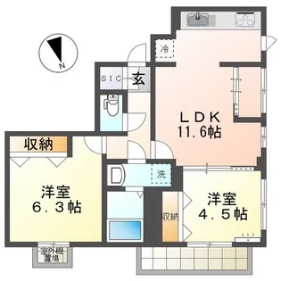 オークフォレスト聖蹟桜ヶ丘【4階】の間取り