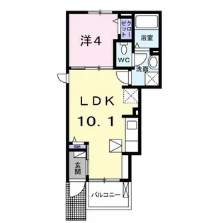 ダウン タウンA【1階】の間取り
