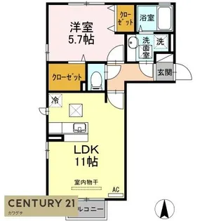 エーススクエア妻崎【1階】の間取り