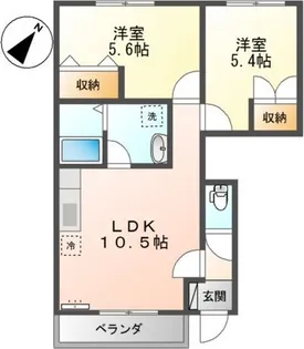 プリムヴェール【1階】の間取り