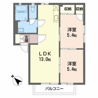 ディアス京町 B【1階】の間取り