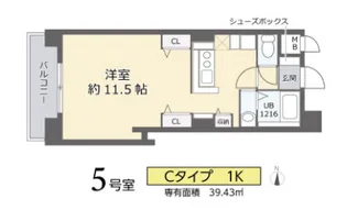 ホープ松屋町住吉【8階】の間取り