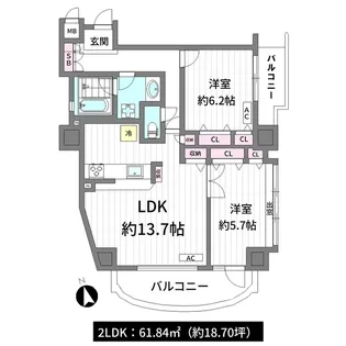 朝日マンション白金通り【3階】の間取り