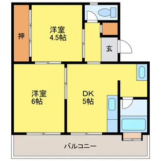 ビレッジハウス応神【1階】の間取り