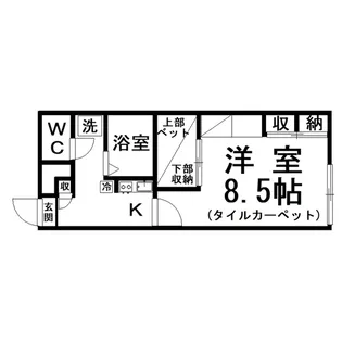 レオパレス麻里I【1階】の間取り