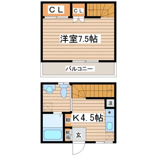 1DKの間取り画像