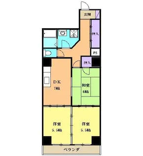 サンライズ大野【4階】の間取り