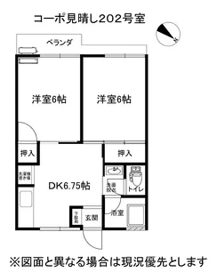 コーポ見晴し【2階】の間取り