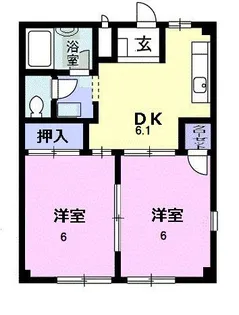 フラワーハイツ【1階】の間取り