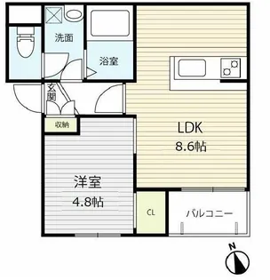 タウンコート飯田橋【4階】の間取り