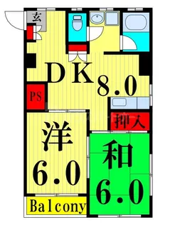 唐松ハイツリー【2階】の間取り