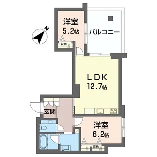 ザ・フラッグ【2階】の間取り