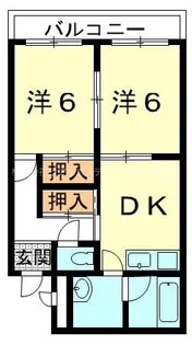 ハイツ中川【2階】の間取り