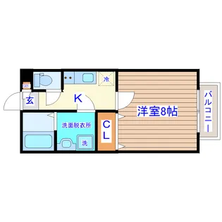 キャピタル大和町A【2階】の間取り