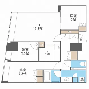 Brillia Tower堂島【27階】の間取り