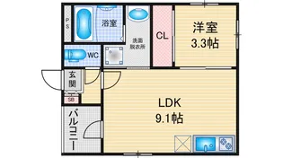 1LDKの間取り画像