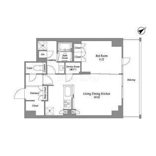 レックスガーデン横浜反町公園【5階】の間取り