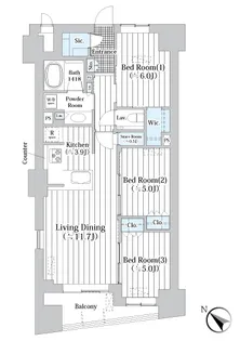 東京都中央区新川2【マンション】の間取り