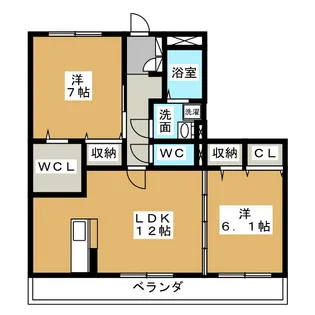 ハピネス星崎【1階】の間取り