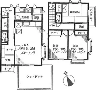神奈川県横浜市青葉区新石川4【一戸建】の間取り