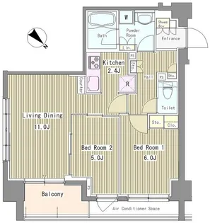 東京都中央区佃2【マンション】の間取り