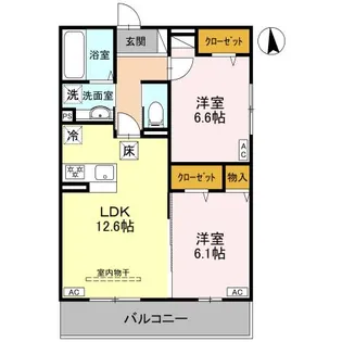 群馬県前橋市紅雲町2【アパート】の間取り