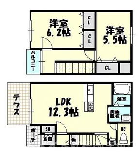 福岡県糟屋郡篠栗町大字和田【一戸建】の間取り