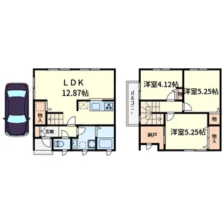 大阪府高槻市城西町【一戸建】の間取り