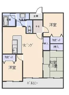 おかたマンション【7階】の間取り