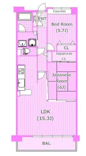 カッシア横濱ガーデン山【5階】の間取り
