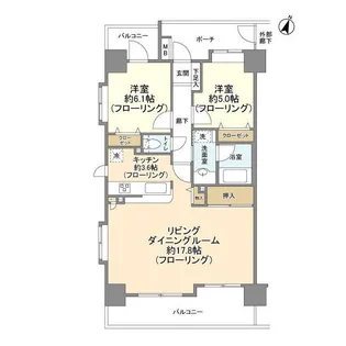 コスモ浦和グレイスフォルム【11階】の間取り