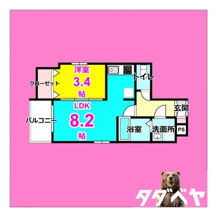 Cherim新瑞橋Lepont(シェリム新瑞橋ルポン)【2階】の間取り