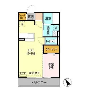 シンシア千波 A【2階】の間取り