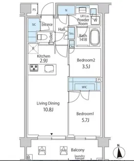 東京都港区赤坂7【マンション】の間取り
