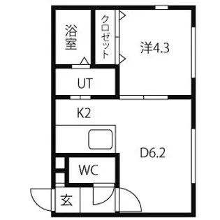 ベルフルール琴似【2階】の間取り