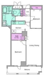 Primegate飯田橋【14階】の間取り