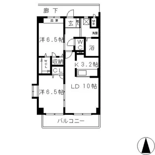 ビバリーガーデン老松【2階】の間取り