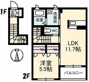 シャーメゾンウイングスター【2階】の間取り