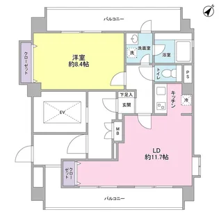 ユーキメゾン一番町【9階】の間取り