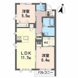 エターナル桑野【1階】の間取り